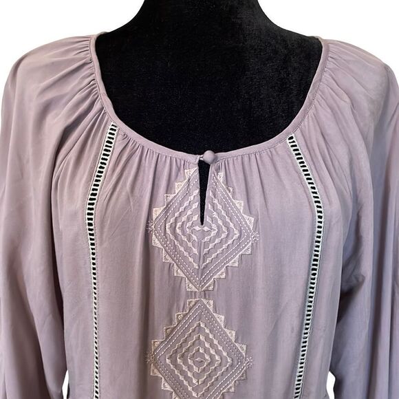 Modigliani Taupe Peasant Dress - M - Picture 4 of 8